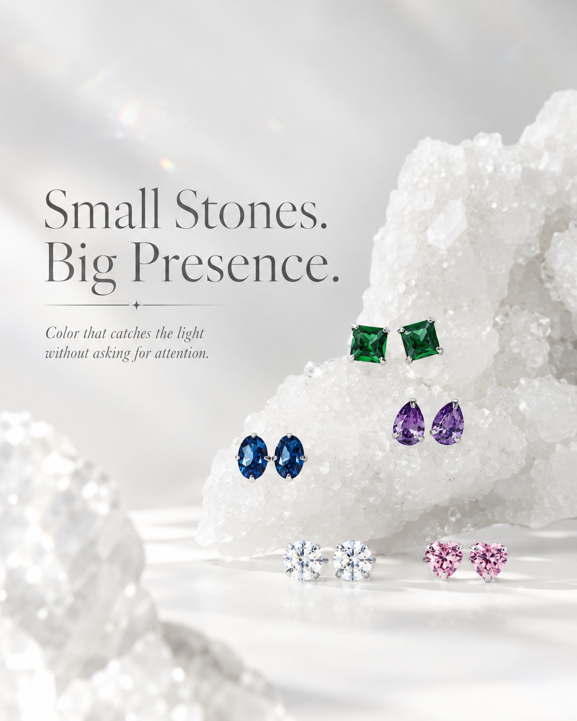 Small Stones, Big Presence — Ice Mountain jewelry ad